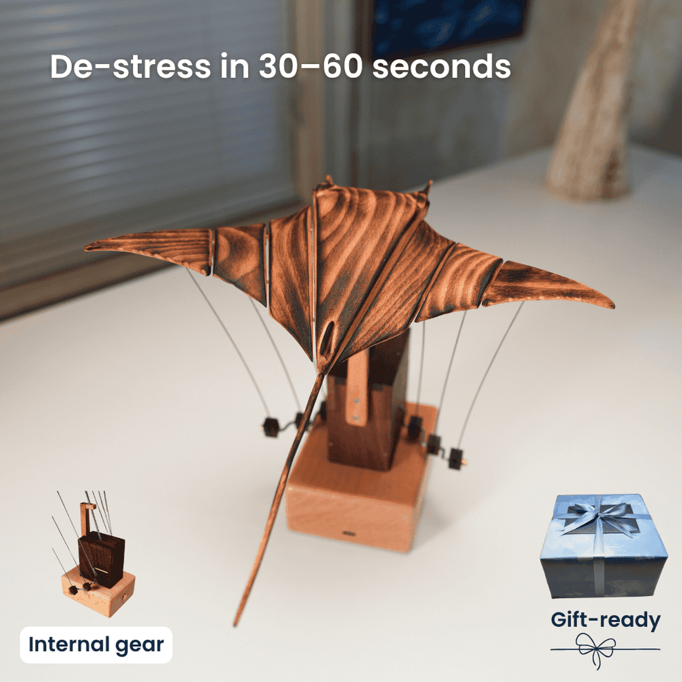 Handgemaakte houten manta-rog automaat