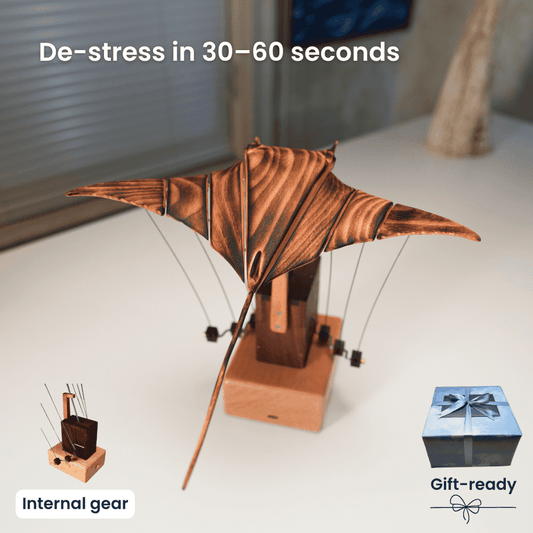 Handgemaakte houten manta-rog automaat